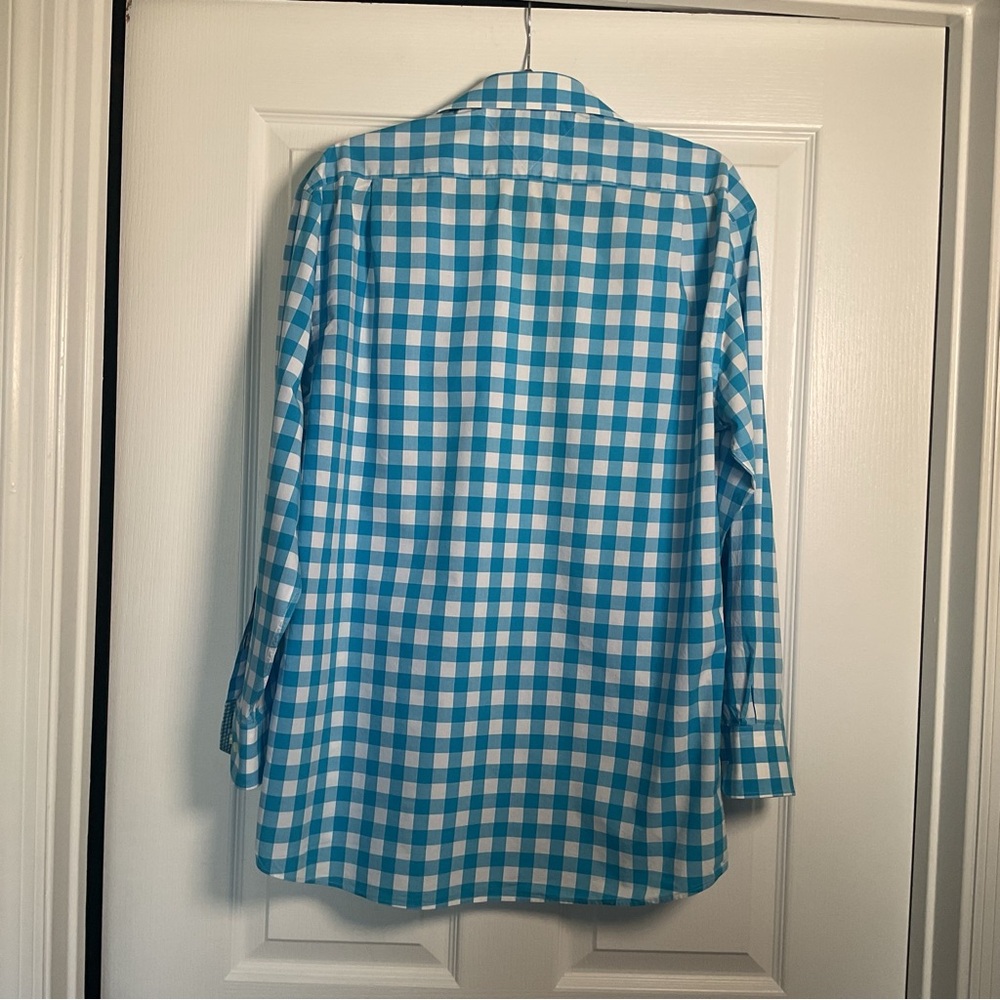 Tommy Hilfiger Blue and White Gingham Dress Shirt - Picture 6 of 9